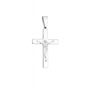 925 Silber Halskette mit Panzerkette und Anhänger Kreuz mit Jesus Erstkommunion Taufe