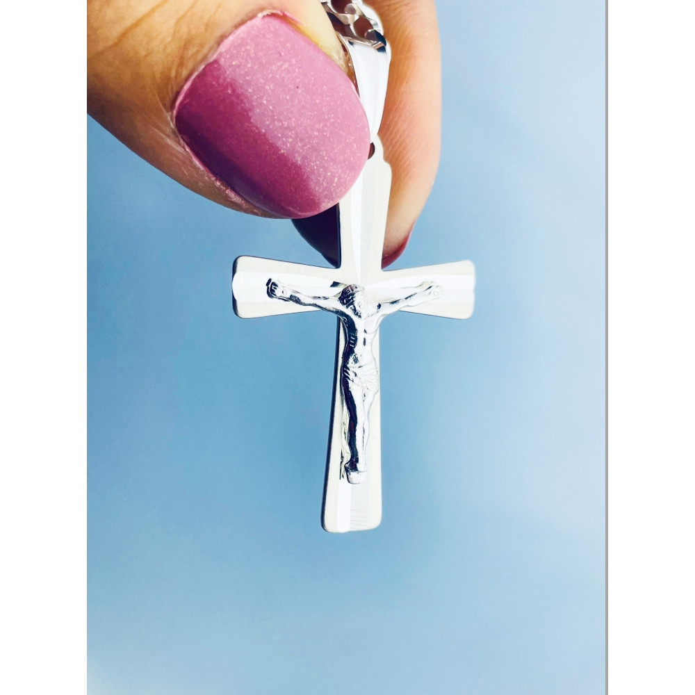 925 Silber Anhänger Kreuz mit Jesus