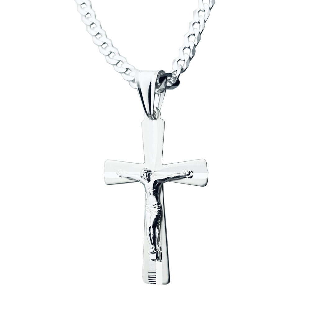 925 Silber Anhänger Kreuz mit Jesus
