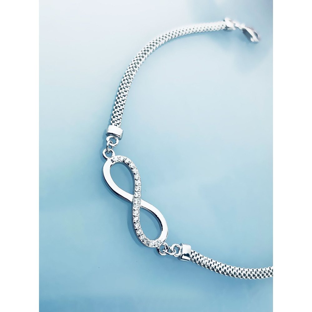 Silberarmband 925 f??r Frauen mit Zirkonia in Form eines Unendlichkeitssymbols