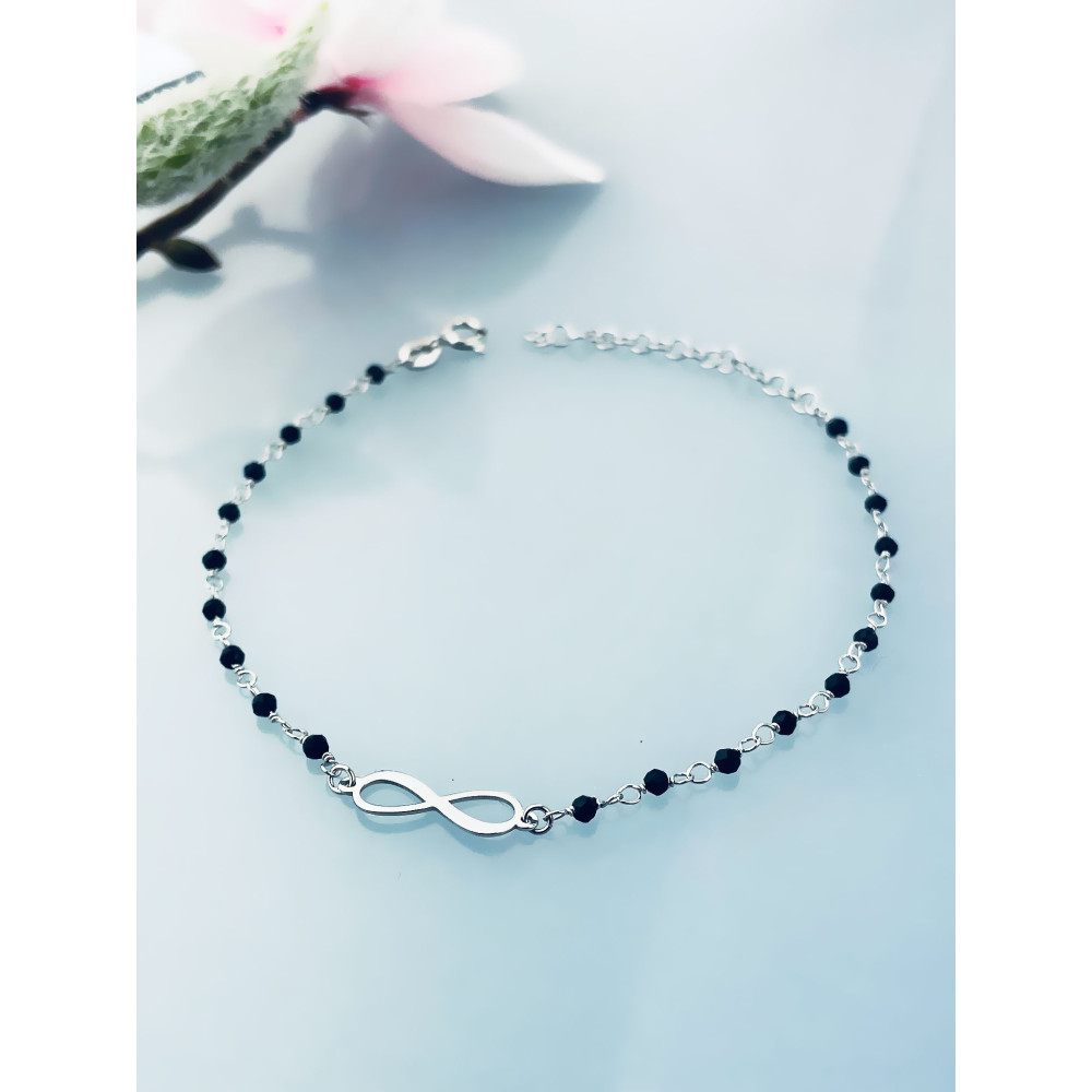 Silberarmband 925 f??r Frauen mit Spinel in Form eines Unendlichkeitssymbols