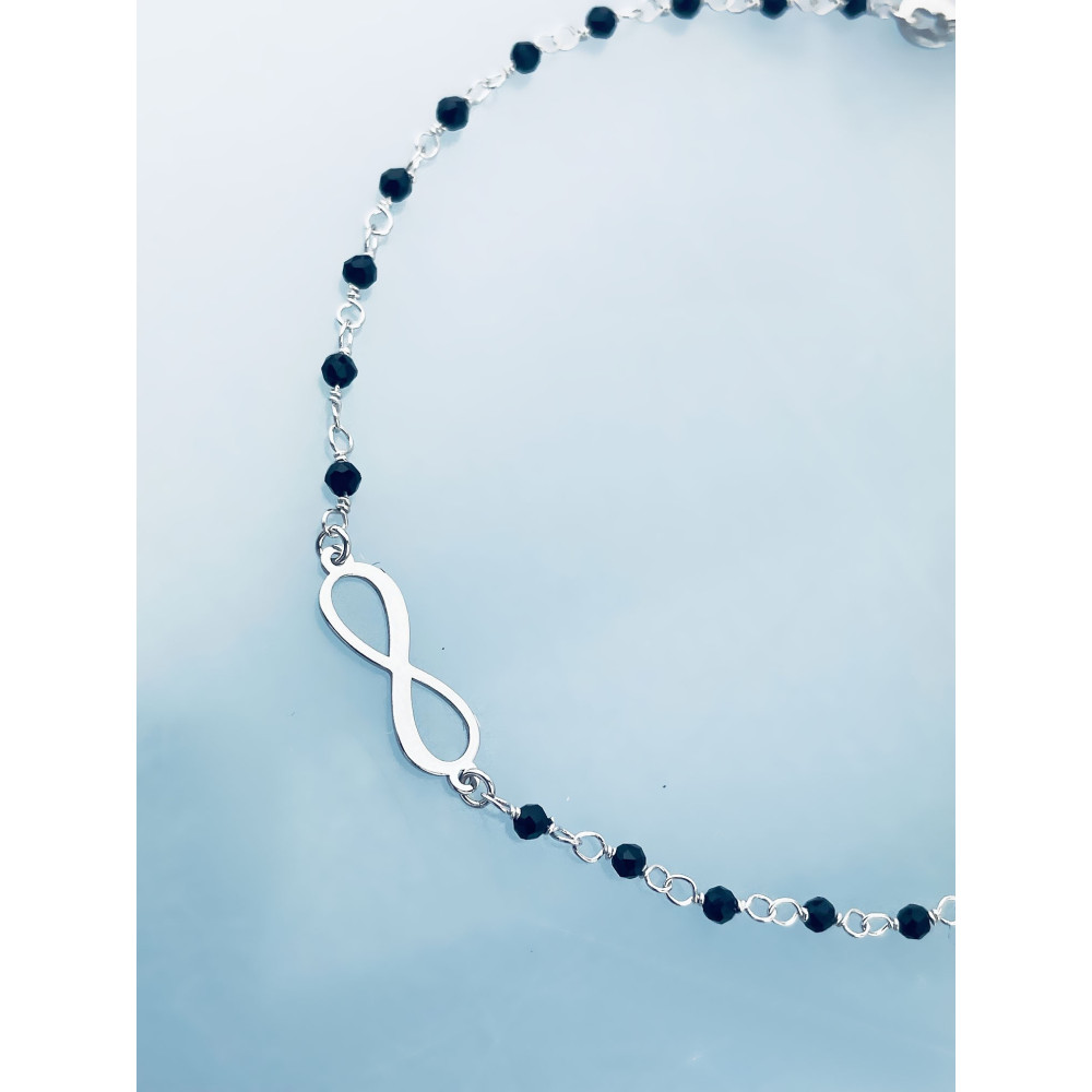 Silberarmband 925 f??r Frauen mit Spinel in Form eines Unendlichkeitssymbols