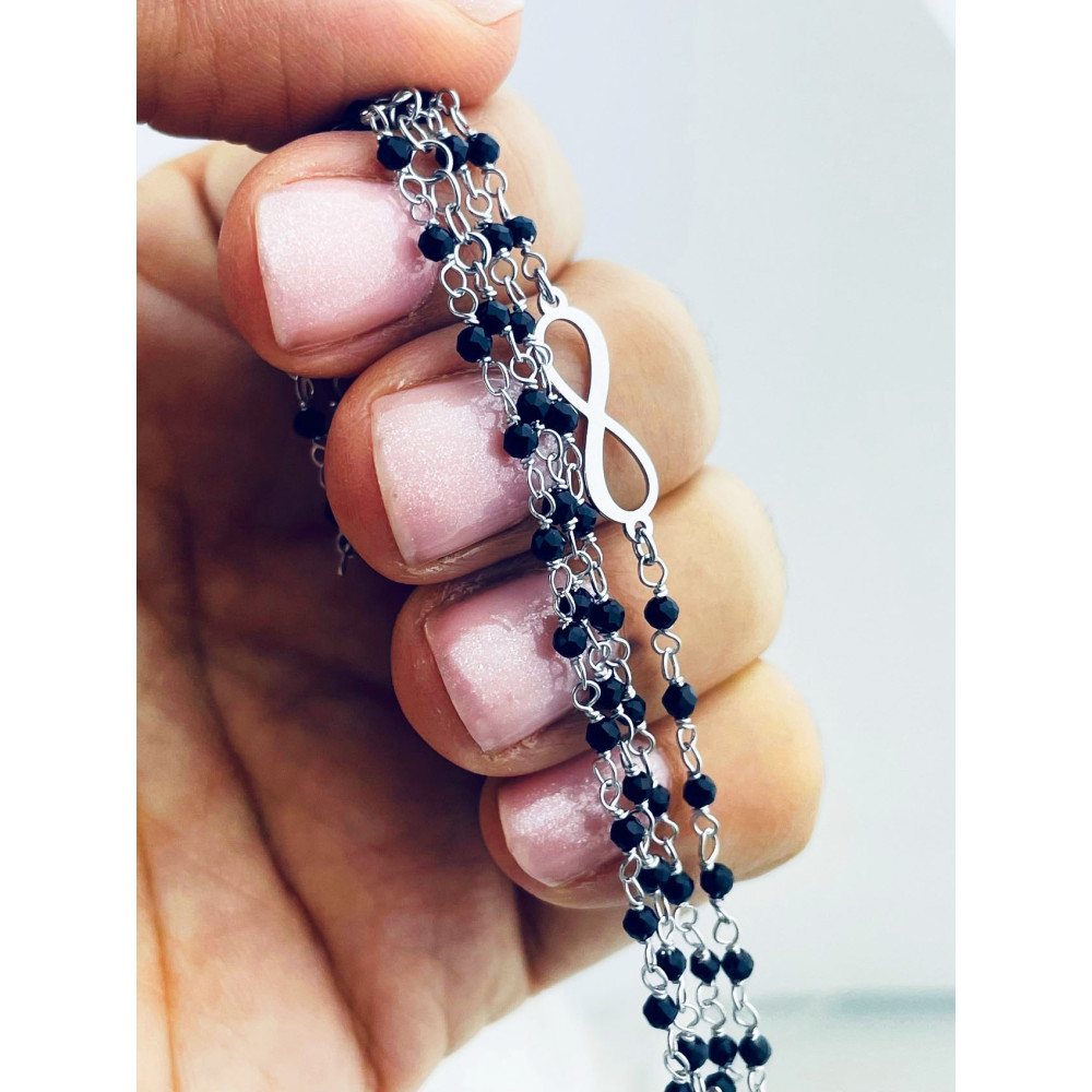 Infinity 925 Silber Halskette mit Spinel Halsband