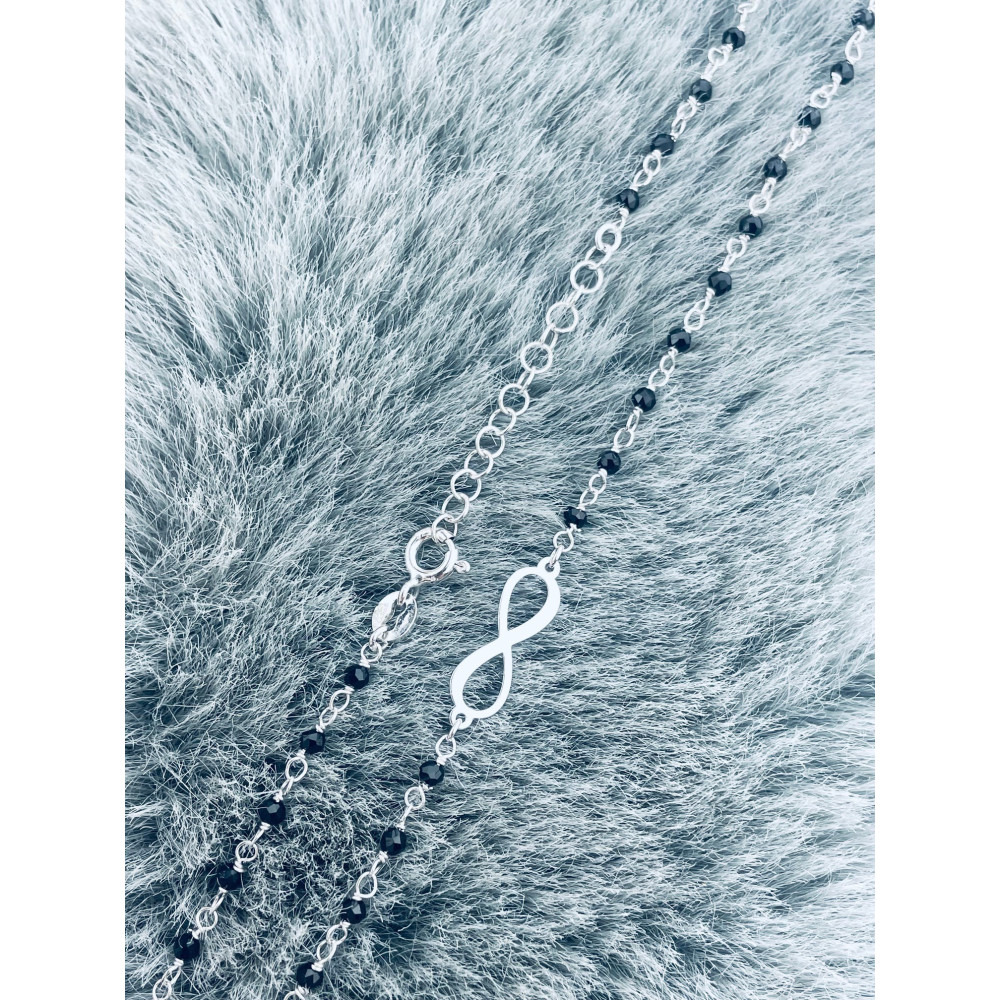 Infinity 925 Silber Halskette mit Spinel Halsband