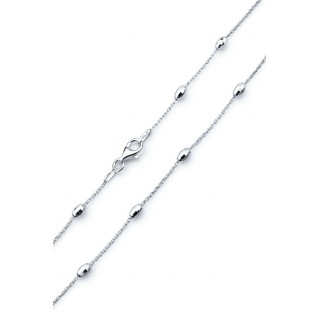 925 Silber Halskette Halsband Anker-Kette mit mit K??gelchen