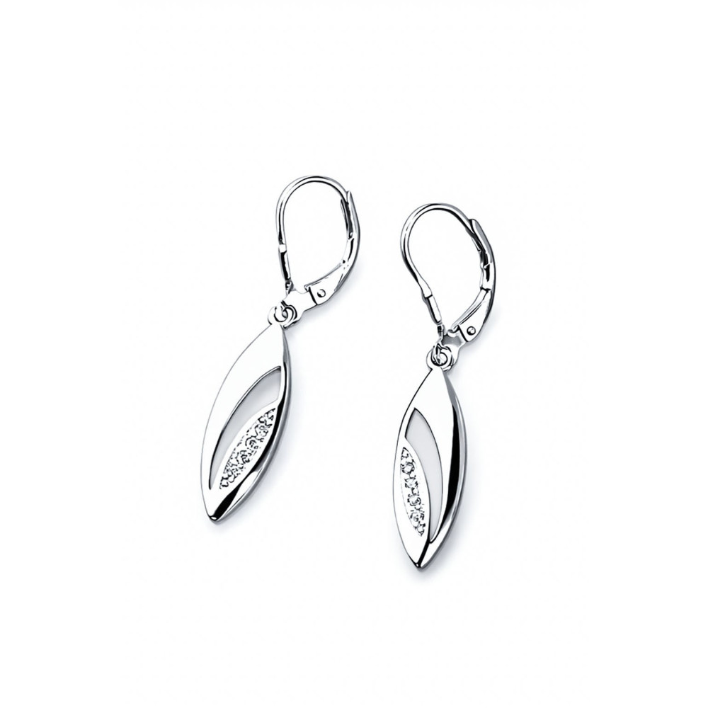 925 Silber Ohrringe Katzenauge mit Zirkonia