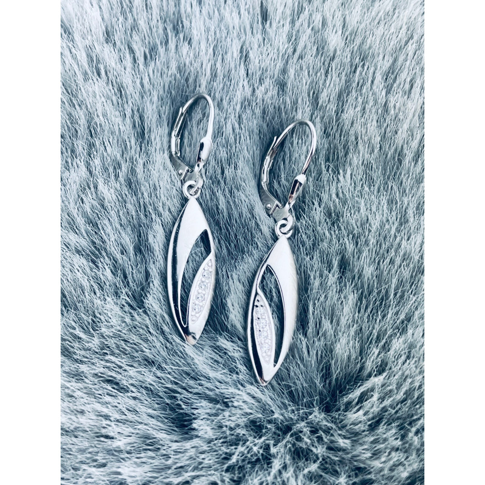 925 Silber Ohrringe Katzenauge mit Zirkonia