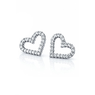 925 Silber Ohrringe Herz mit Zirkonia