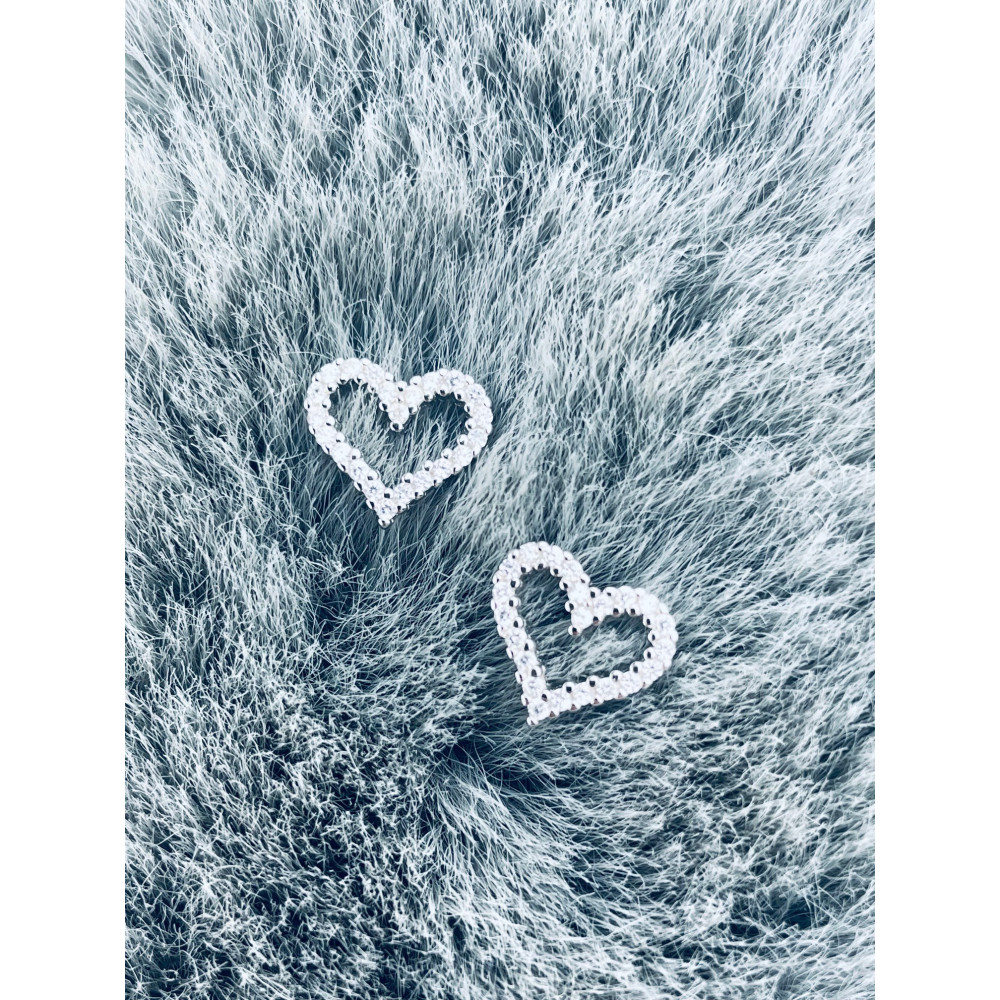 925 Silber Ohrringe Herz mit Zirkonia