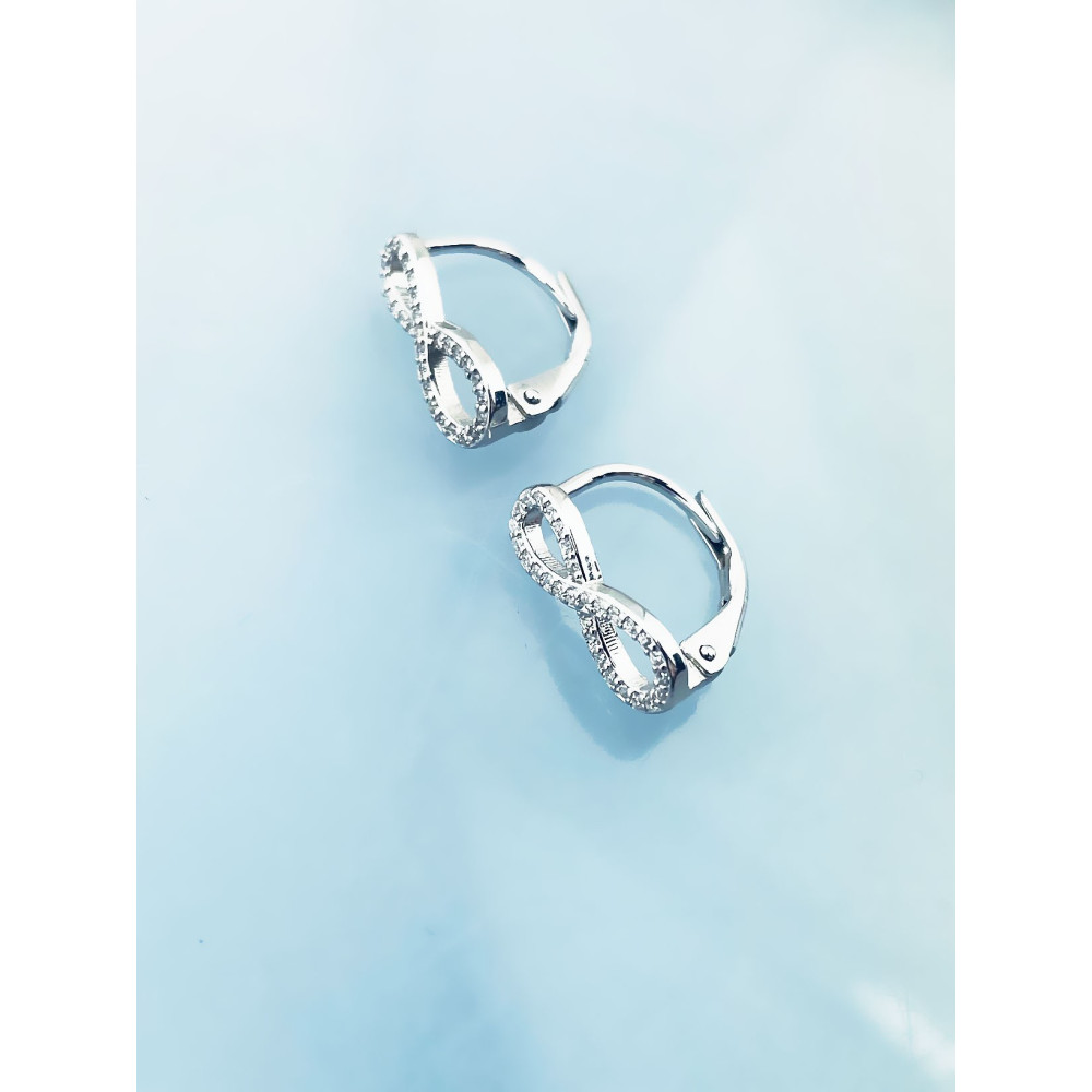 925 Silber Ohrringe Infinity mit Zirkonia