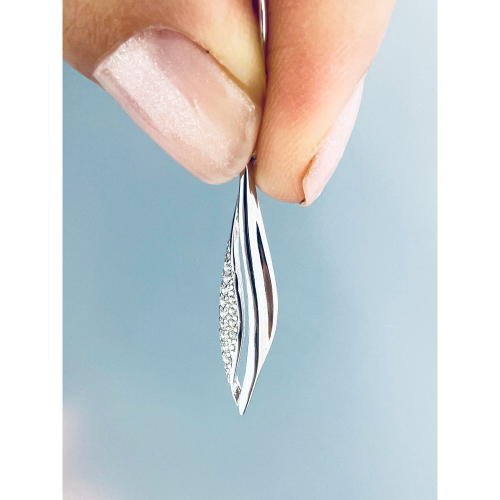 925 Silber Ohrringe Katzenauge mit Zirkonia