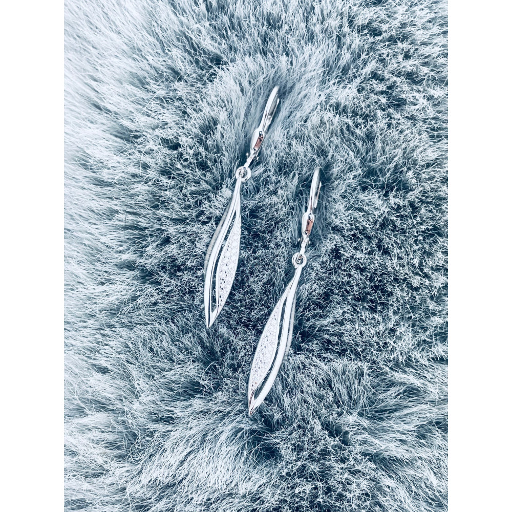 925 Silber Ohrringe Katzenauge mit Zirkonia