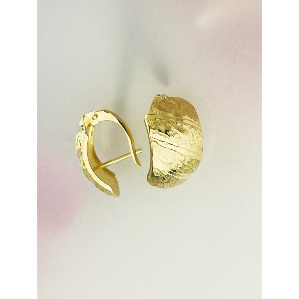 Halbkreis Gold Ohrringe Ohrhänger Ohrstecker Ohrschmuck Paar Gelbgold 585er 14KT