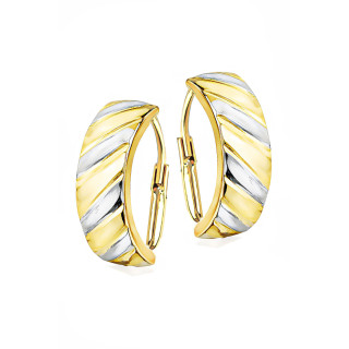 zweifarbig Gold Ohrringe Ohrhänger Ohrstecker Ohrschmuck Paar Gelbgold 585er 14KT