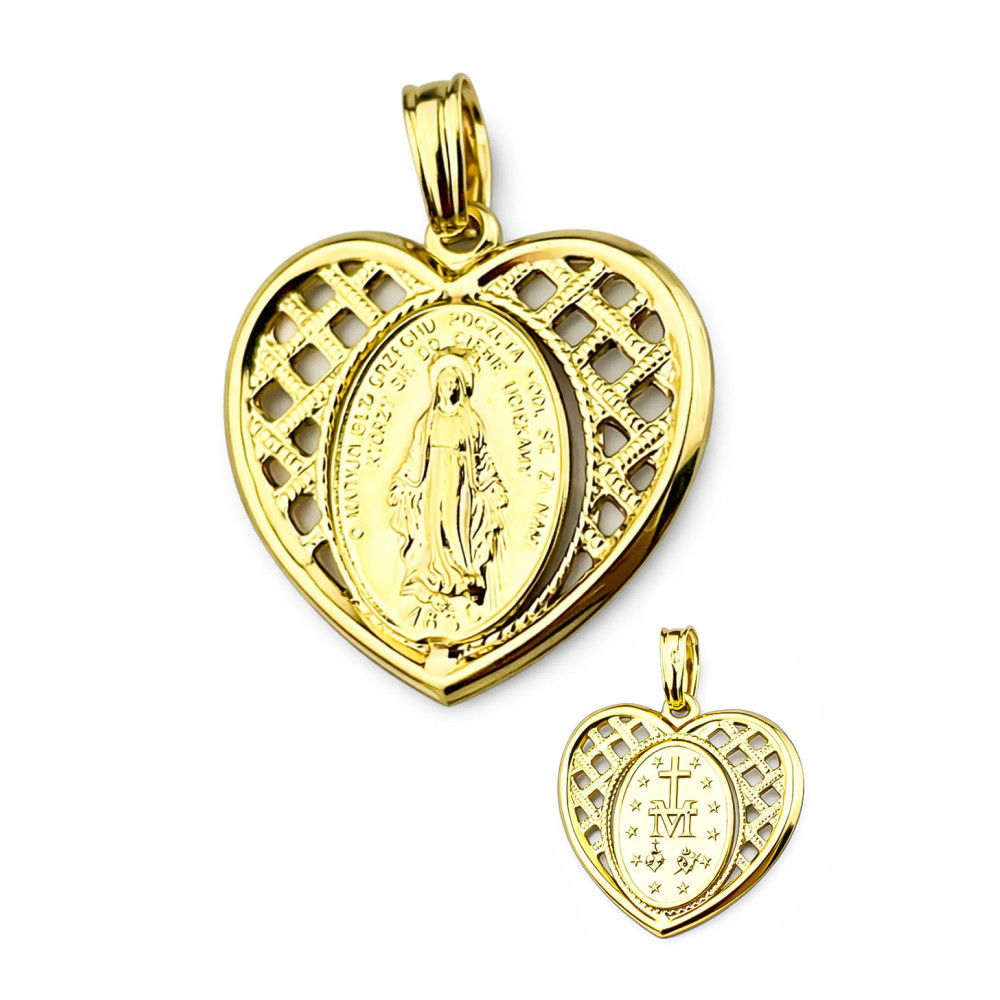 Anhänger Madonna Maria Immaculata Milagrosa Kettenanhänger Gelbgold Goldanhänger Erstkommunion Gold 585er 14KT