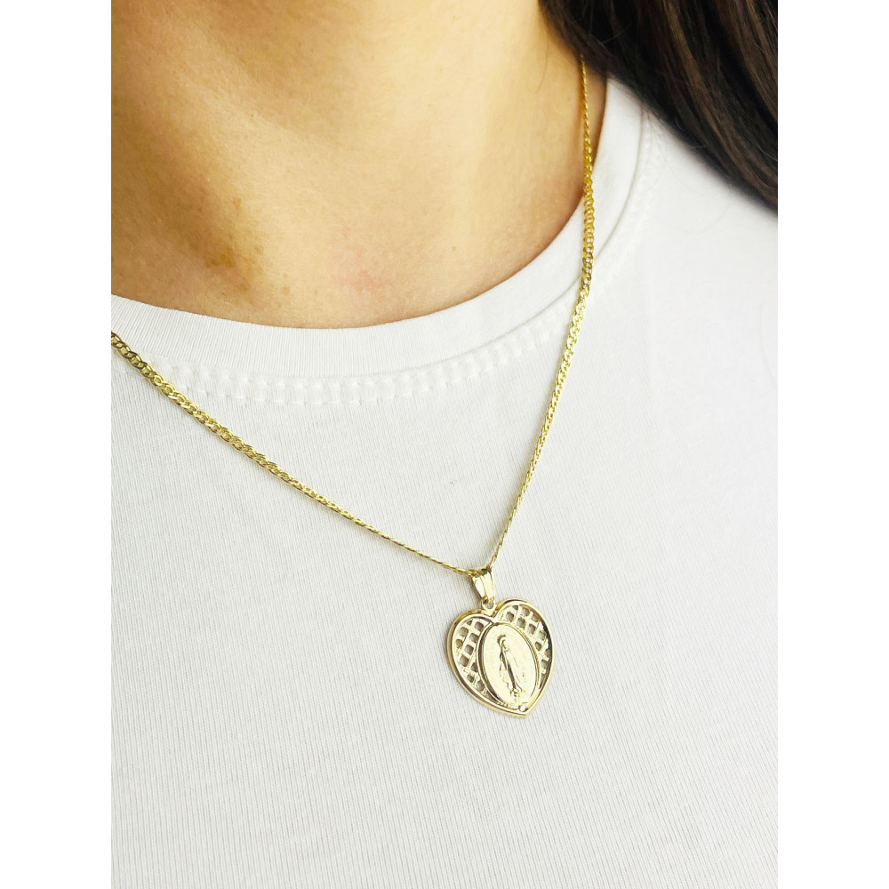 Anhänger Madonna Maria Immaculata Milagrosa Kettenanhänger Gelbgold Goldanhänger Erstkommunion Gold 585er 14KT