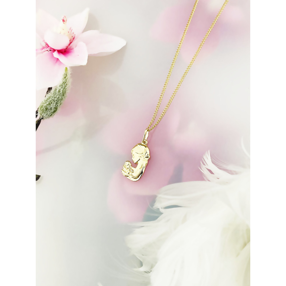 Anhänger Madonna Maria mit Jesuskind Gelbgold Gold 585er 14KT
