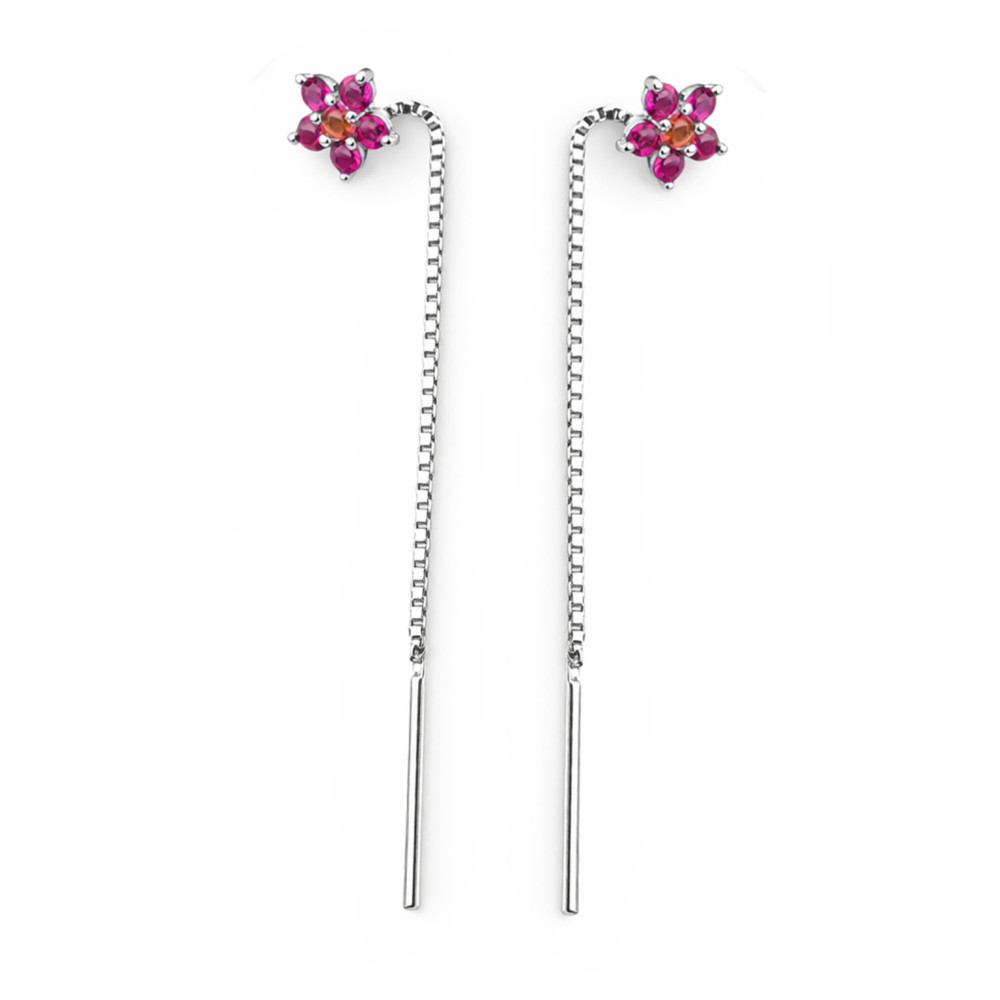Blume 925 Silber Ohrringe mit Zirkonia