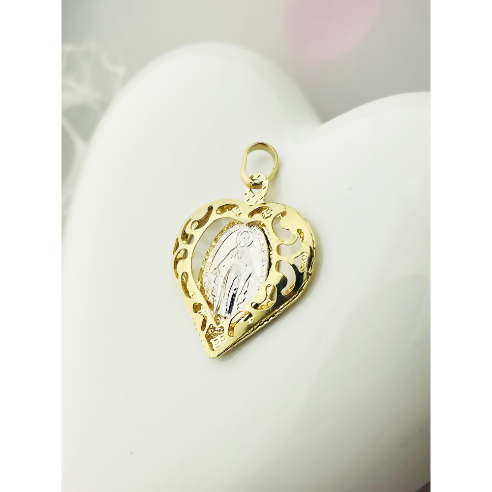 Anhänger Madonna Maria Immaculata Milagrosa Kettenanhänger Gelbgold Goldanhänger Erstkommunion Gold 585er 14KT
