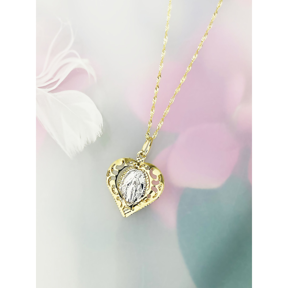 Anhänger Madonna Maria Immaculata Milagrosa Kettenanhänger Gelbgold Goldanhänger Erstkommunion Gold 585er 14KT