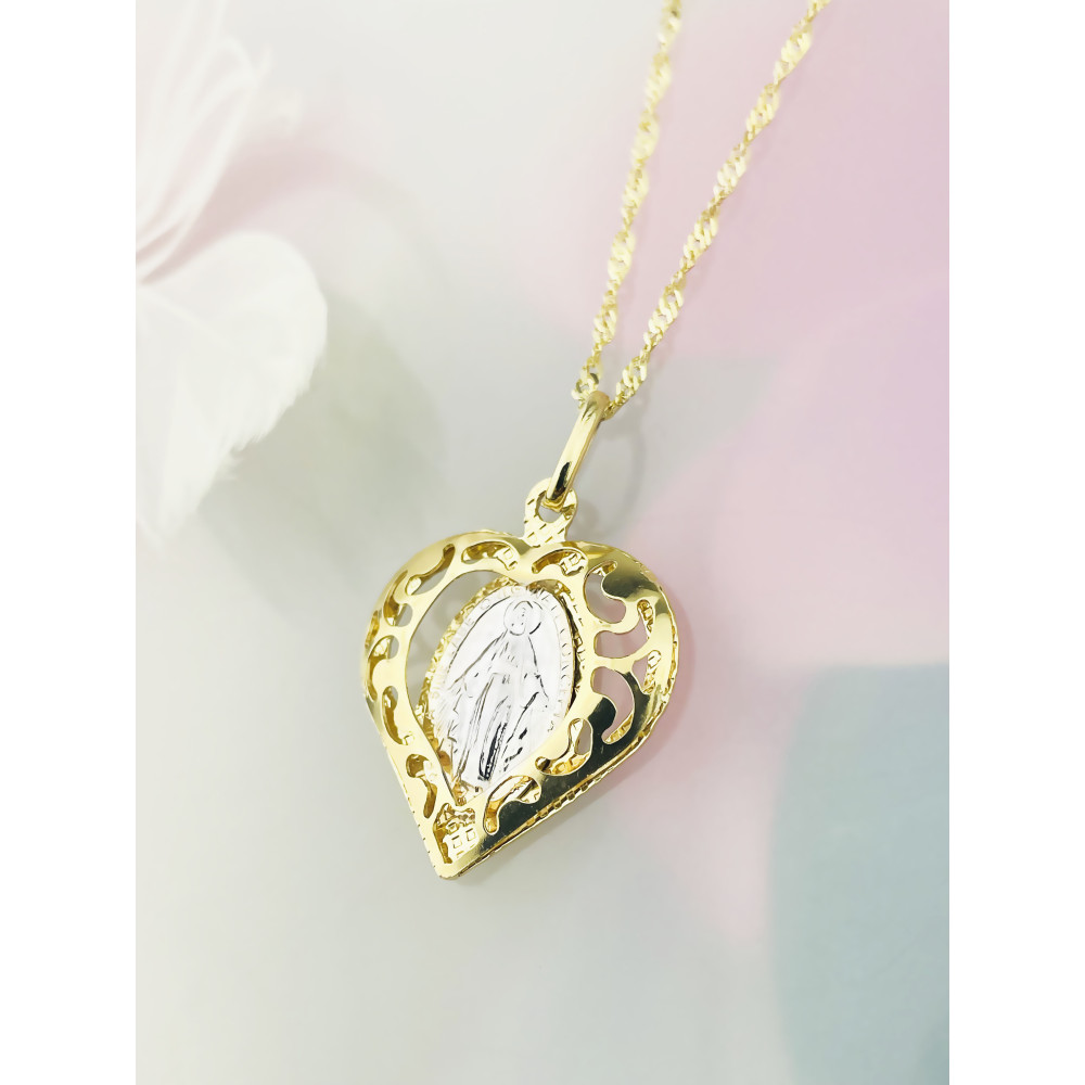 Anhänger Madonna Maria Immaculata Milagrosa Kettenanhänger Gelbgold Goldanhänger Erstkommunion Gold 585er 14KT