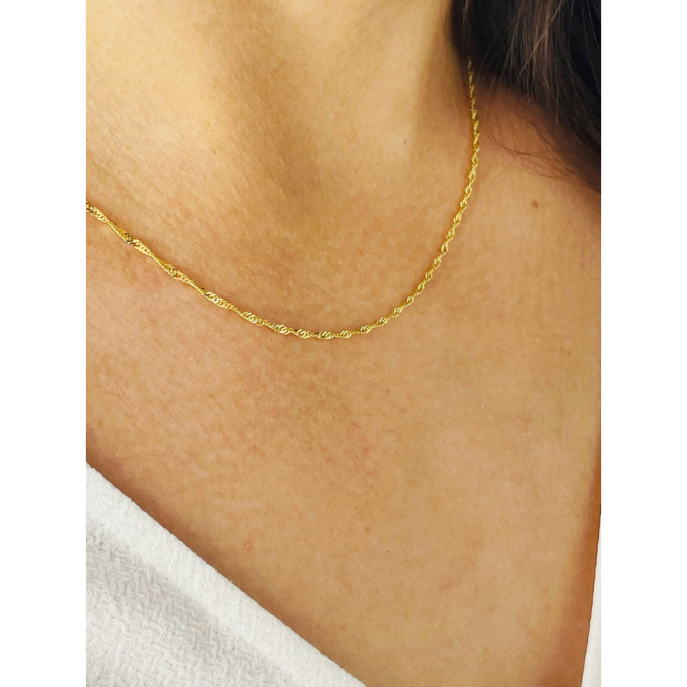 Goldkette Halskette Gelbgold Collier Singapur Magic Gold 375er
