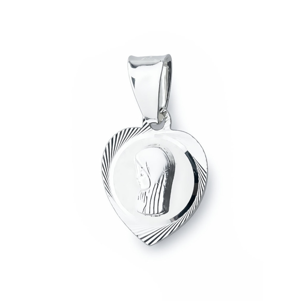 Herz 925 Silber Anhänger Madonna Maria Erstkommunion Taufe