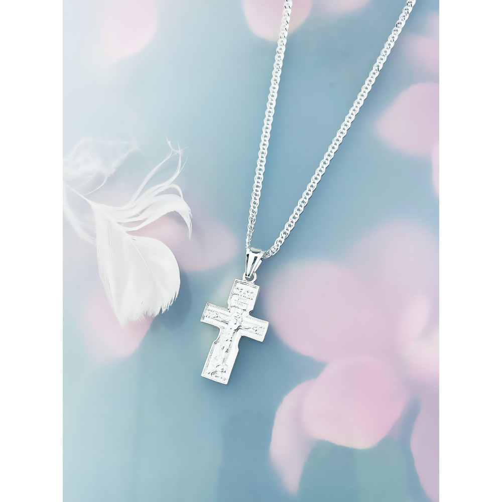 925 Silber Anhänger orthodoxes Kreuz Jesus Christus Taufe