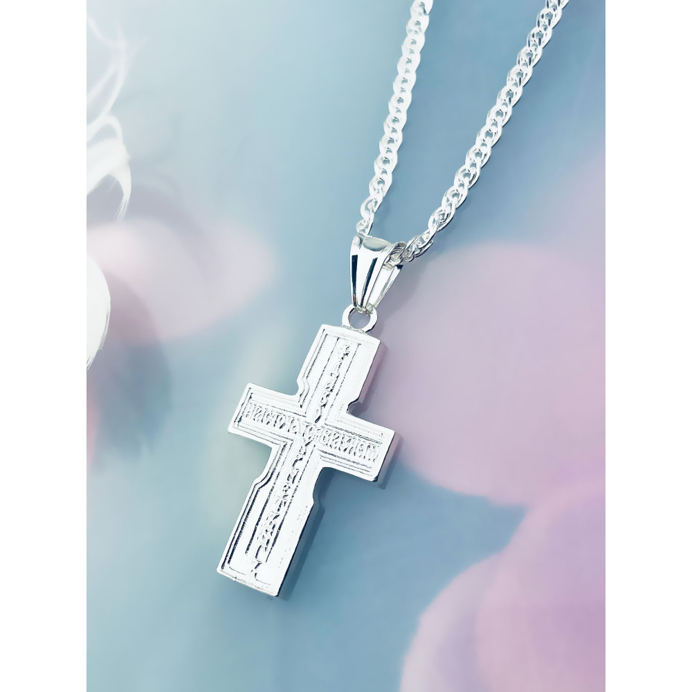 925 Silber Anhänger orthodoxes Kreuz Jesus Christus Taufe