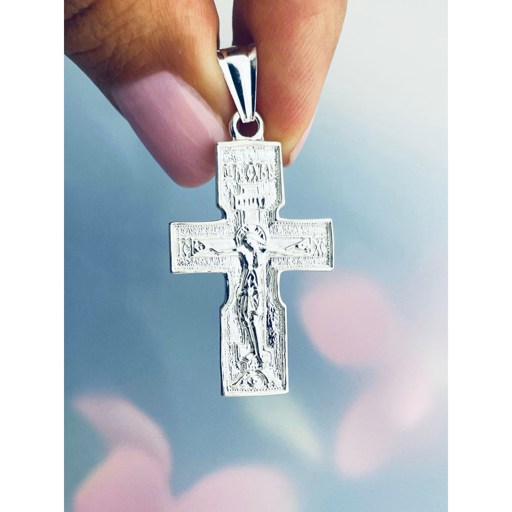925 Silber Anhänger orthodoxes Kreuz Jesus Christus Taufe