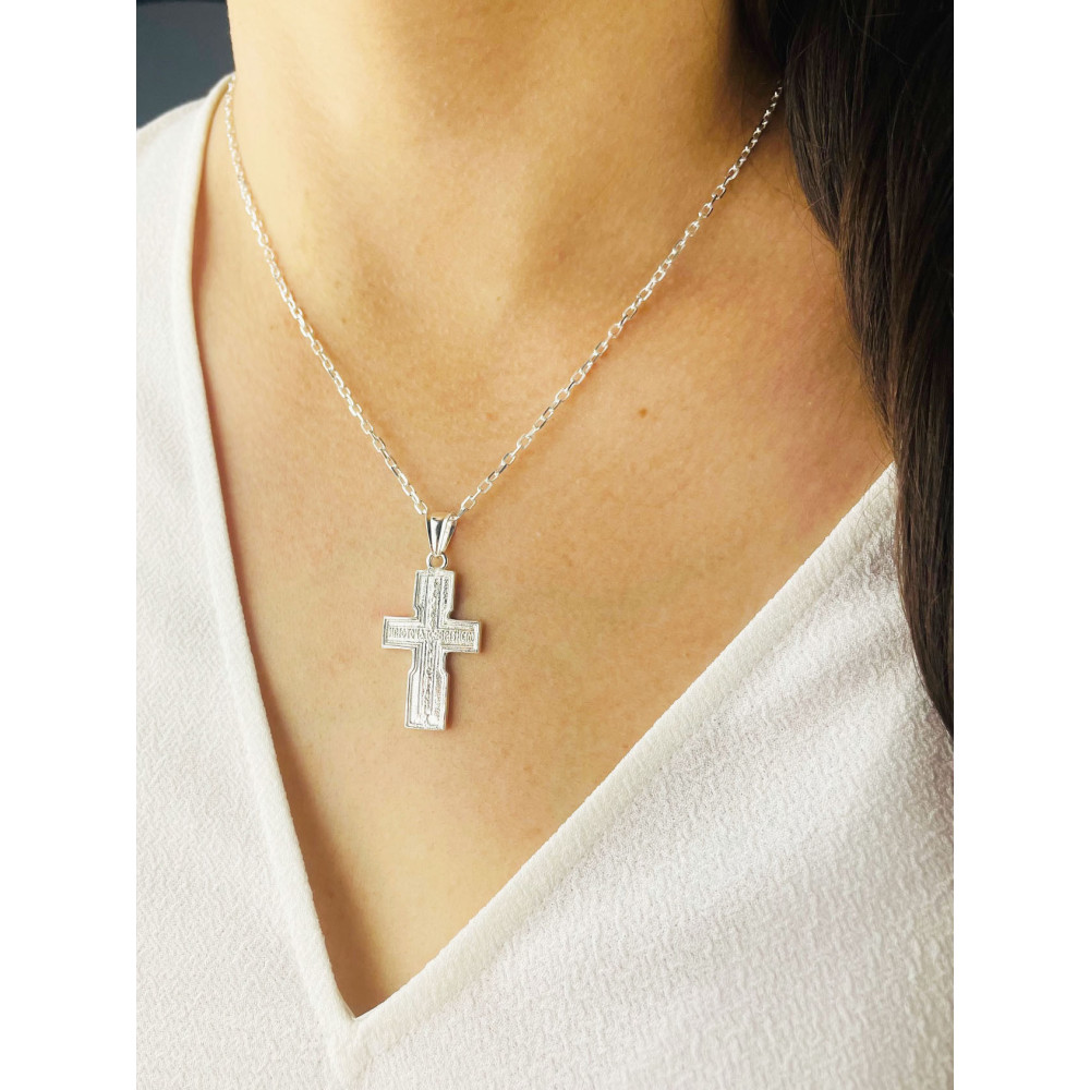 925 Silber Anhänger orthodoxes Kreuz Jesus Christus Taufe