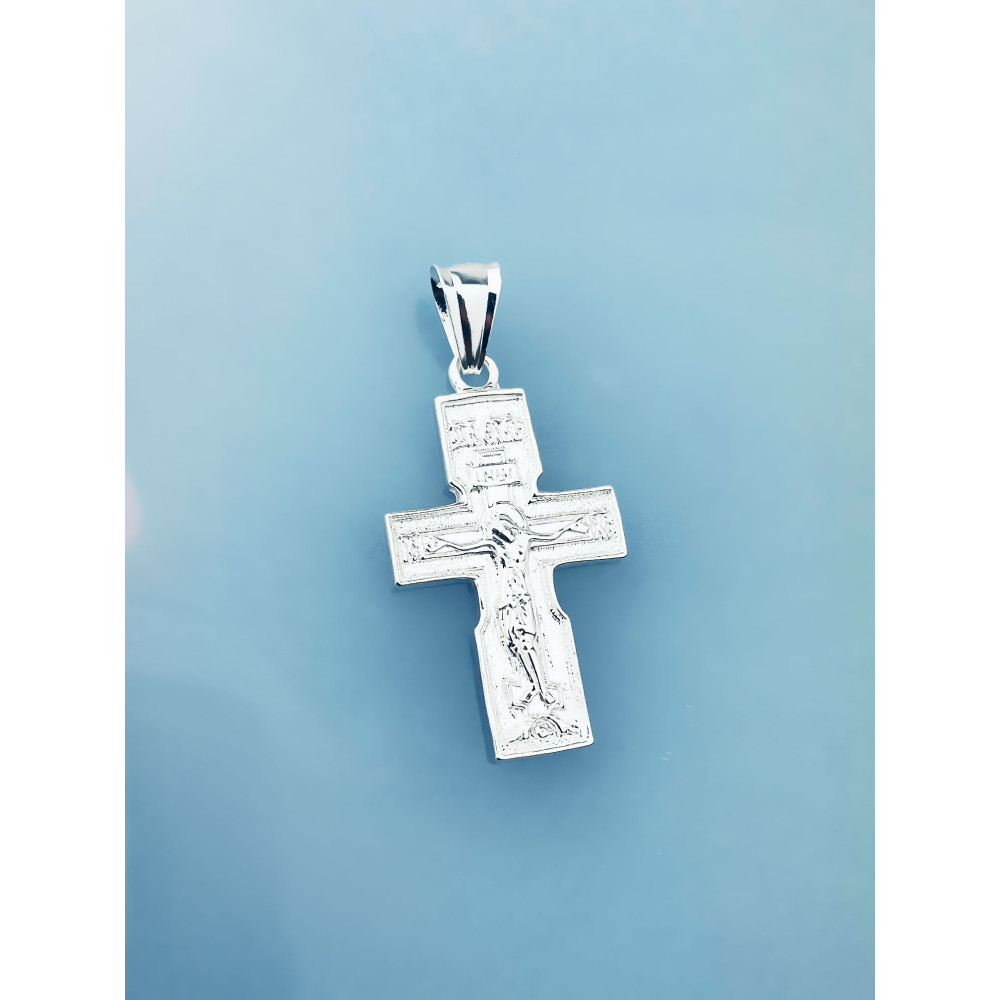 Srebrny krzyżyk prawosławny Pan Jezus