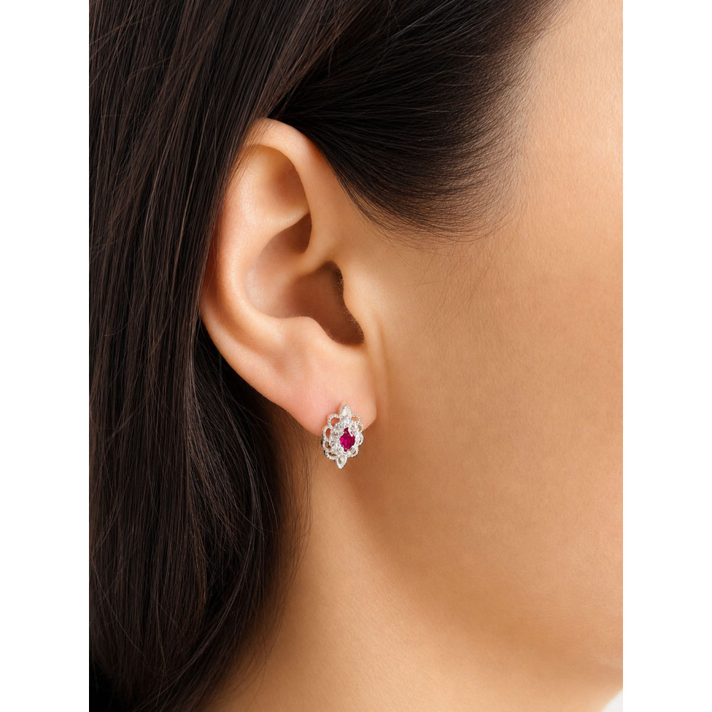 925 Silber Ohrringe Ohrstecker mit rosa Zirkonia