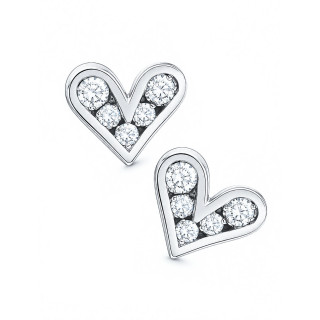 925 Silber Ohrringe Ohrstecker herz mit Zirkonia