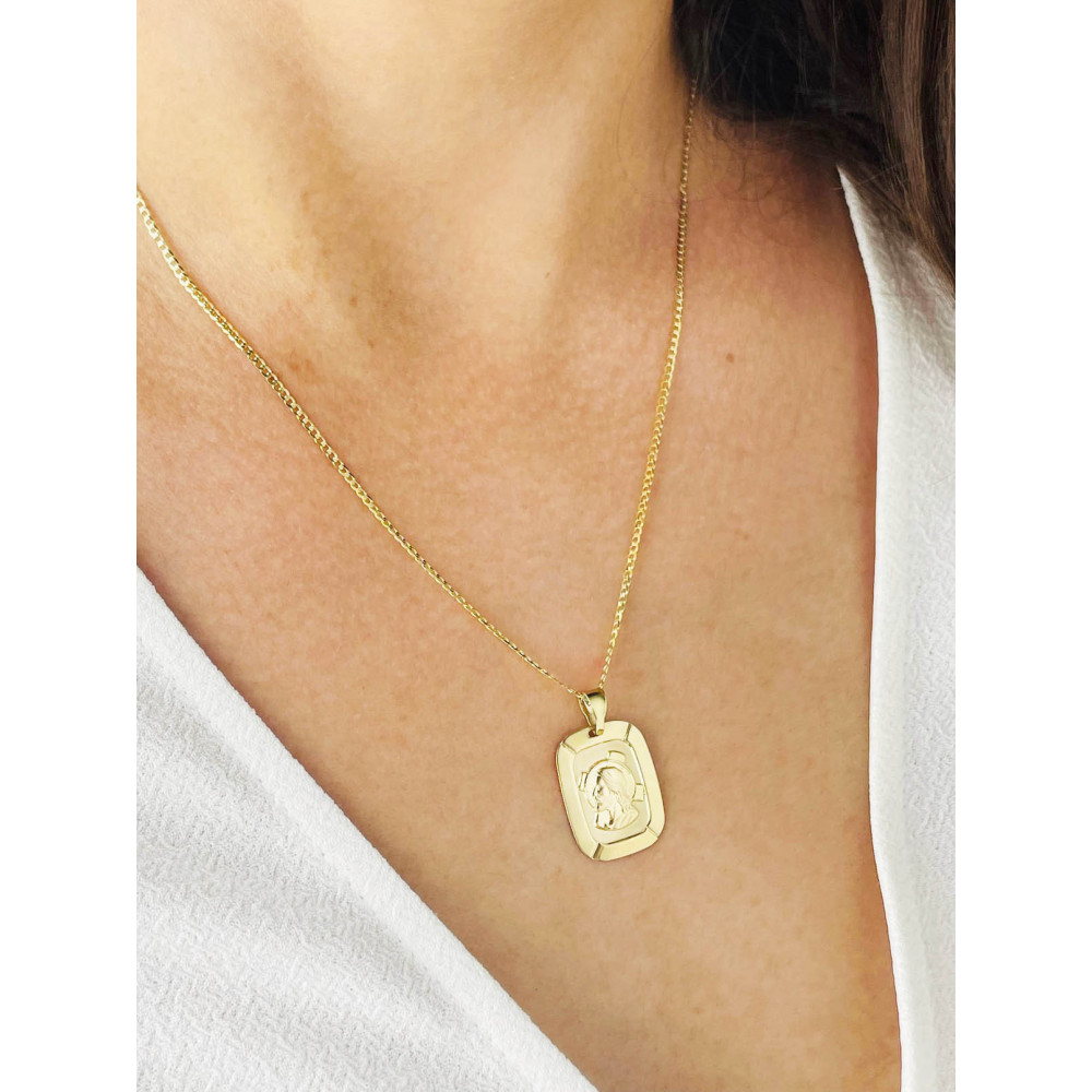 Anhänger Jesus Goldanhänger + Goldkette Panzerkette Halskette Collier Echt Gold