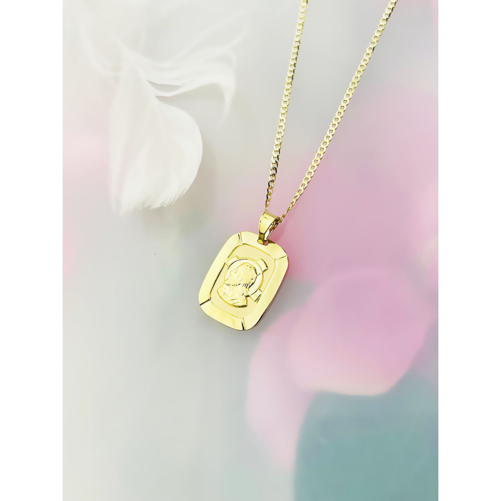 Anhänger Jesus Goldanhänger + Goldkette Panzerkette Halskette Collier Echt Gold
