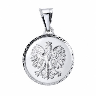 925 Silber Anhänger Anhänger Weißer Adler in Krone Emblem
