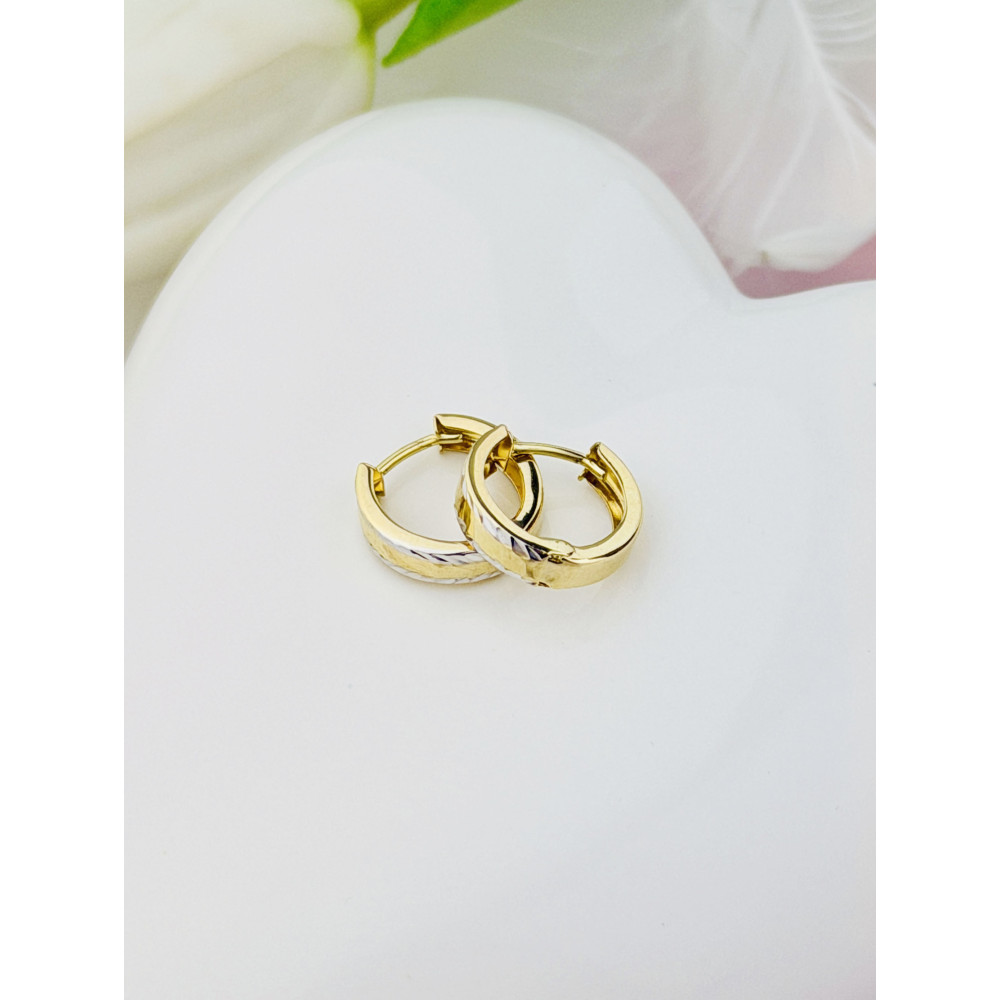 Kolczyki złoto żółte próby 585, motyw kółko 1.2cm | DIAMONDI