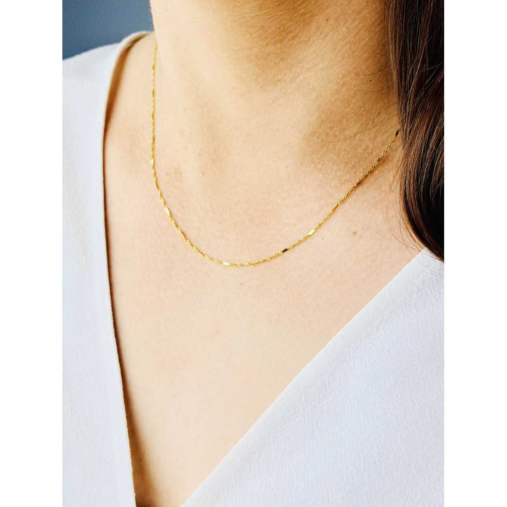 Łańcuszek złoto żółte próby 585, splot singapur 50cm | DIAMONDI