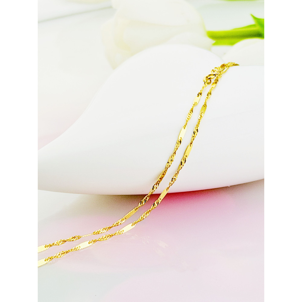 Łańcuszek złoto żółte próby 585, splot singapur 45cm | DIAMONDI