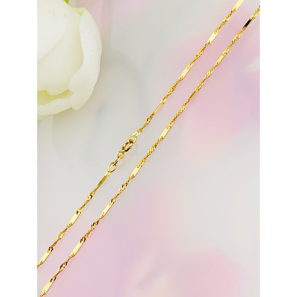 Łańcuszek złoto żółte próby 585, splot singapur 45cm | DIAMONDI