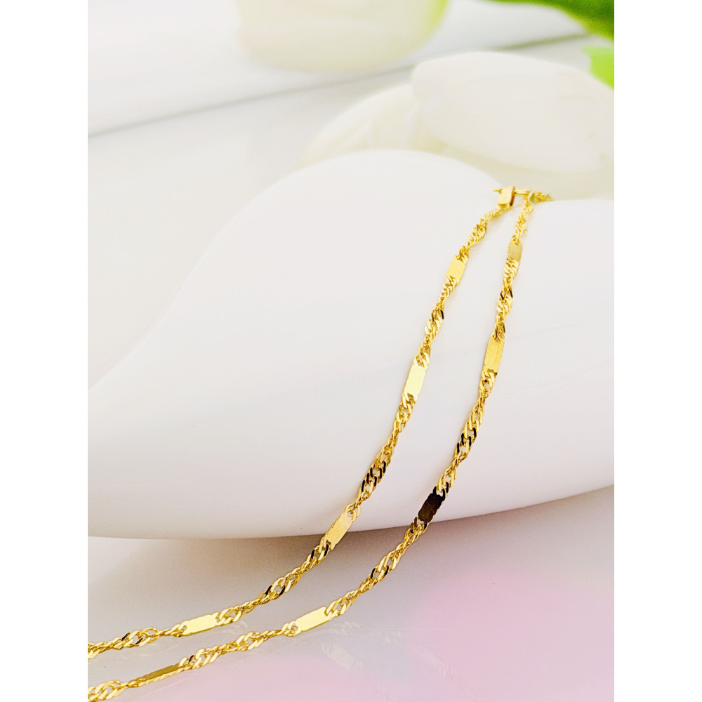 Łańcuszek złoto żółte próby 585, splot singapur 50cm | DIAMONDI