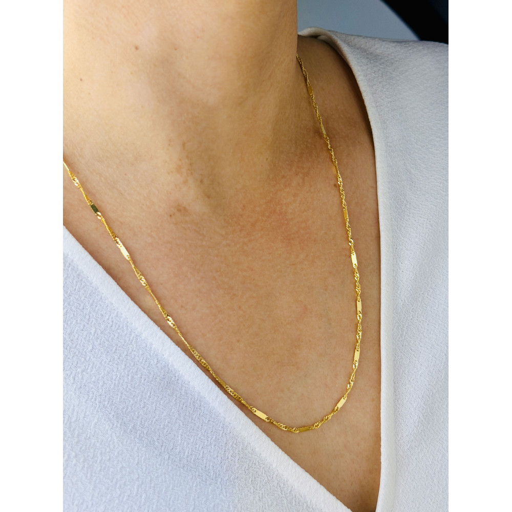 Łańcuszek złoto żółte próby 585, splot singapur 50cm | DIAMONDI