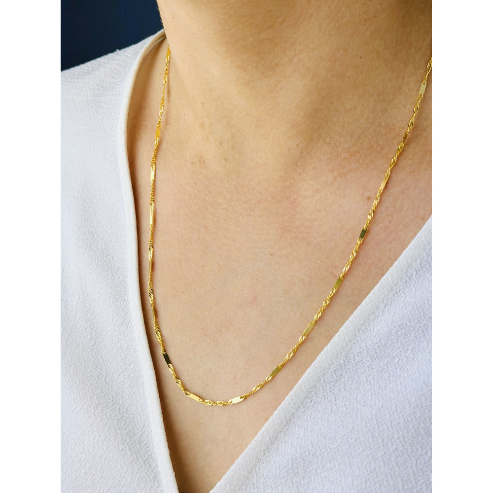 Łańcuszek złoto żółte próby 585, splot singapur 55cm | DIAMONDI