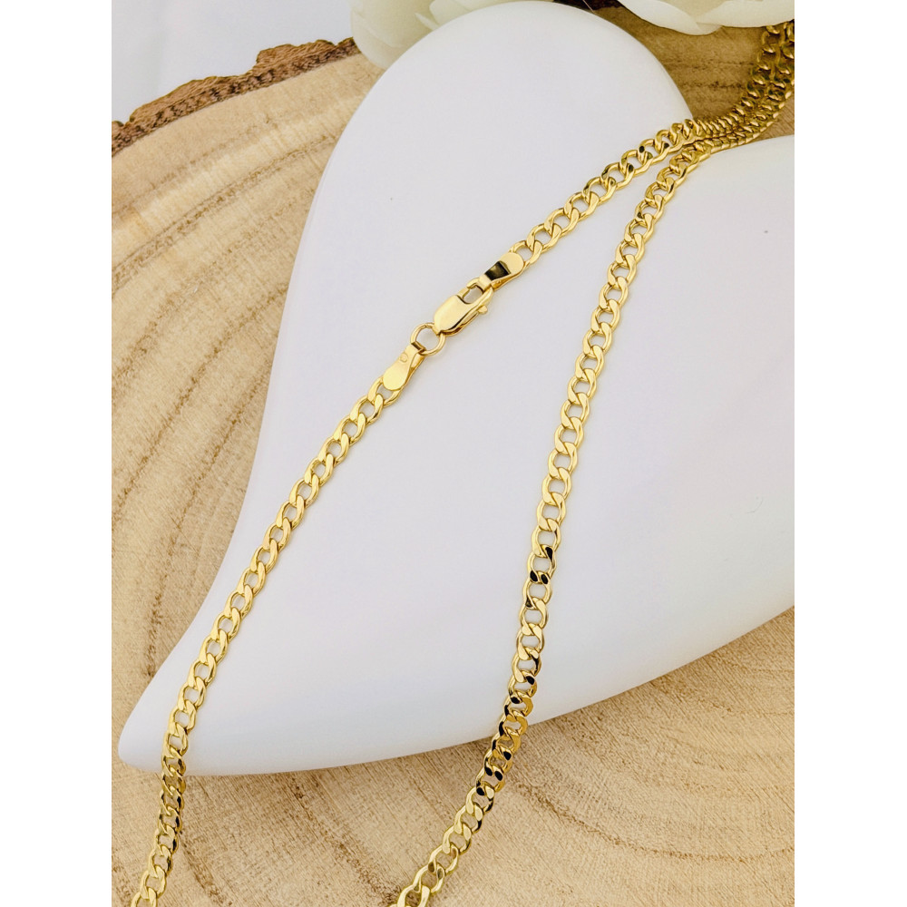 Łańcuszek złoto żółte próby 585, splot pancerka 55cm | DIAMONDI
