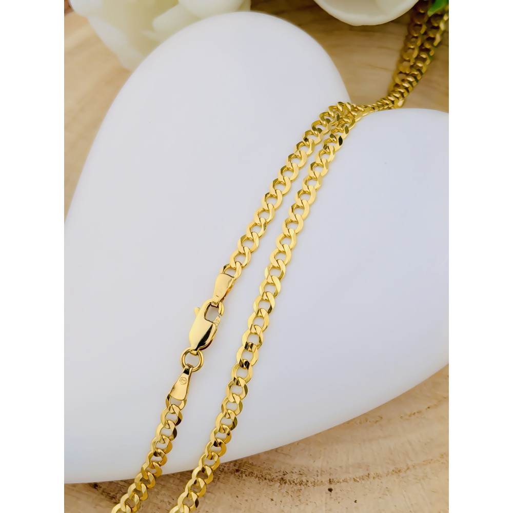 Łańcuszek złoto żółte próby 585, splot pancerka 55cm | DIAMONDI