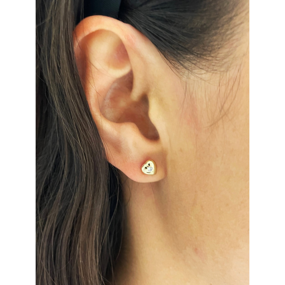 Gold Ohrringe Mit Zirkonia Herzen Ohrschmuck Gelbgold 585er