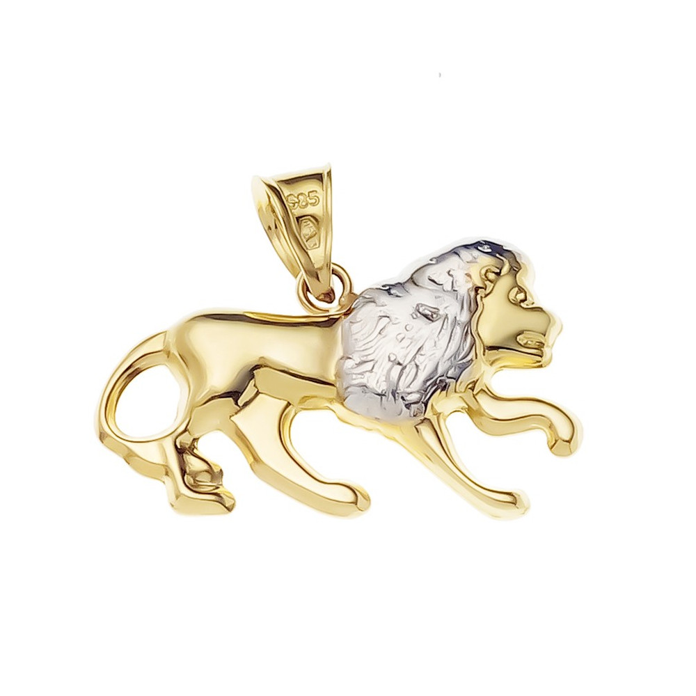 Złoty wisiorek zawieszka znak zodiaku lew