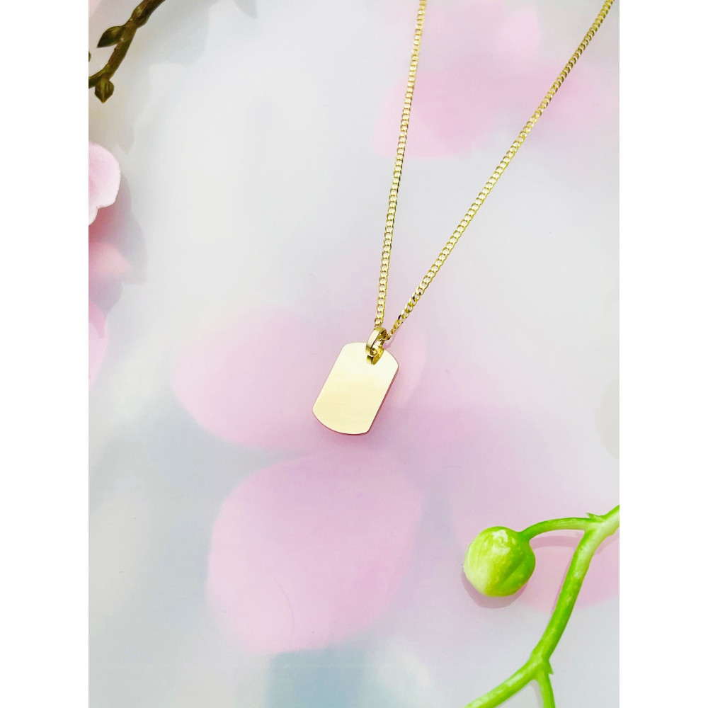 Anhänger Gravurplatte Gravur Platte Kettenanhänger Gelbgold Goldanhänger 585er 14KT