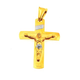 Złoty krzyżyk Jezus Chrystus INRI